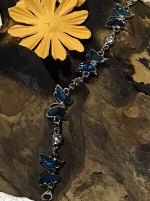 Blue Paua Shell Butterfly Bracelet