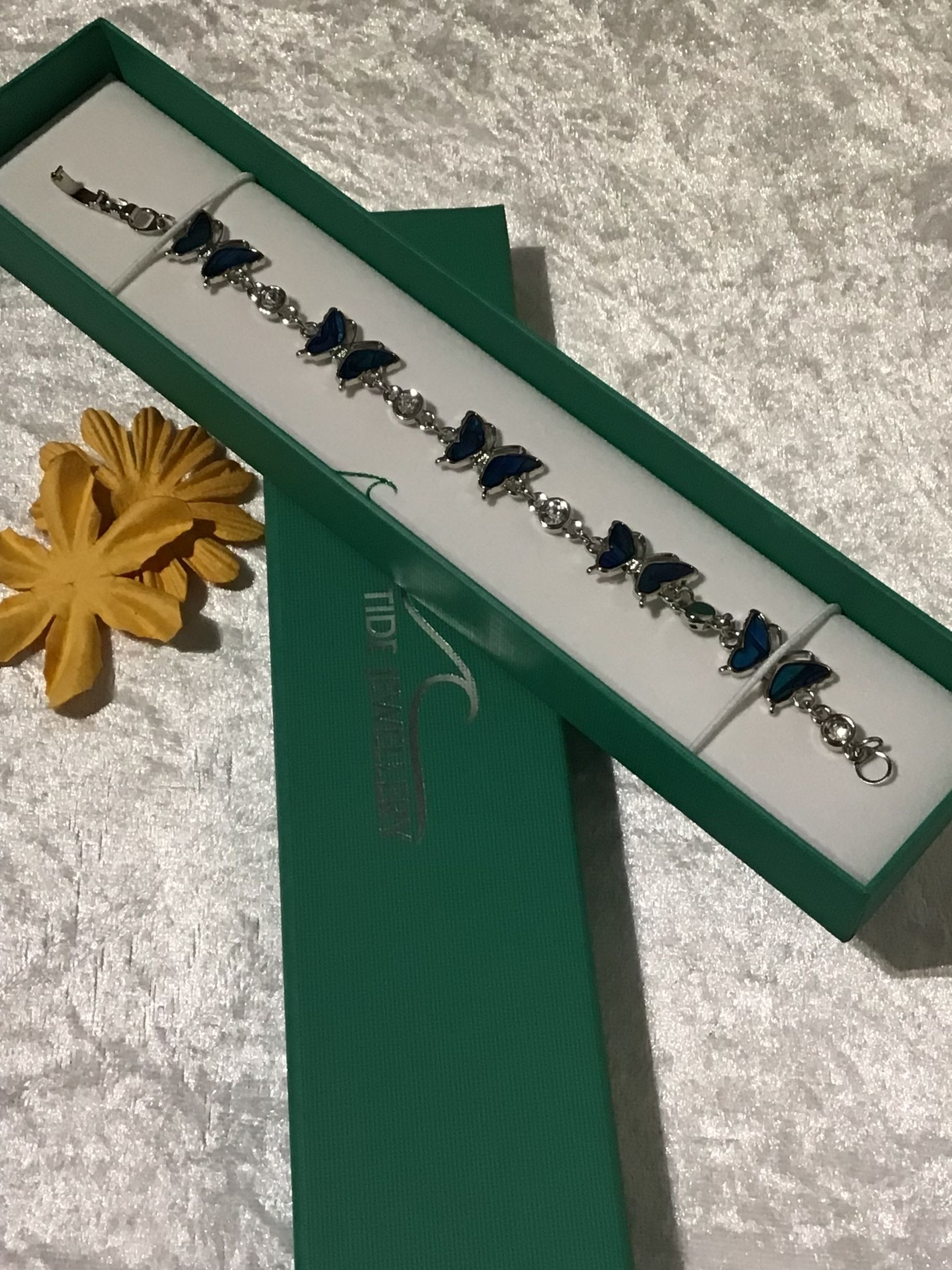 Blue Paua Shell Butterfly Bracelet