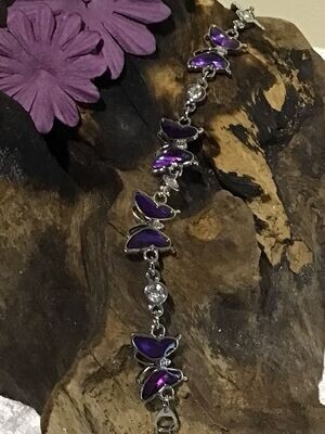 Purple Paua Shell Butterfly Bracelet