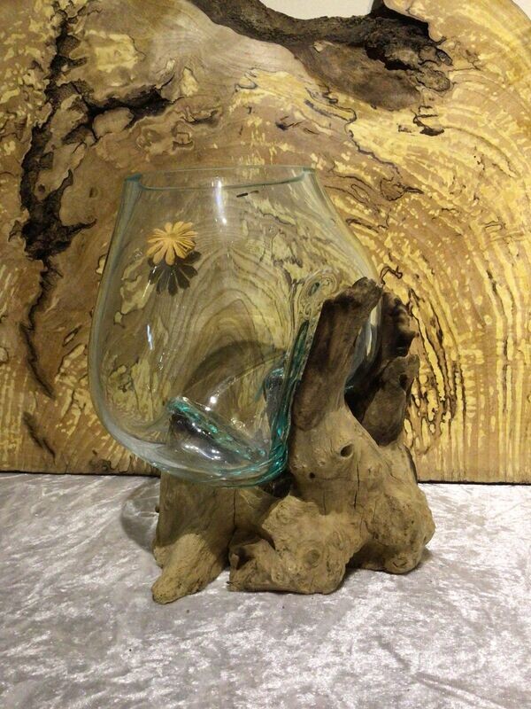 Teak Root Glass Bowl