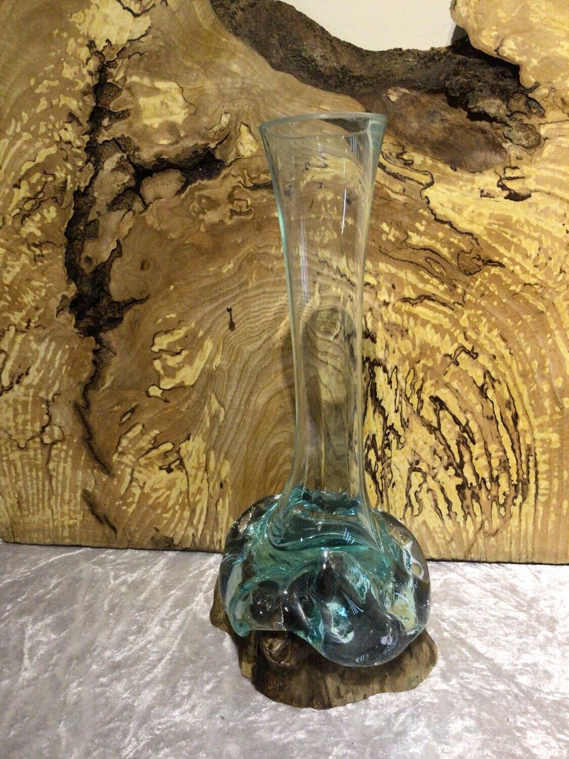 Hand-made Teak Root Glass Vase