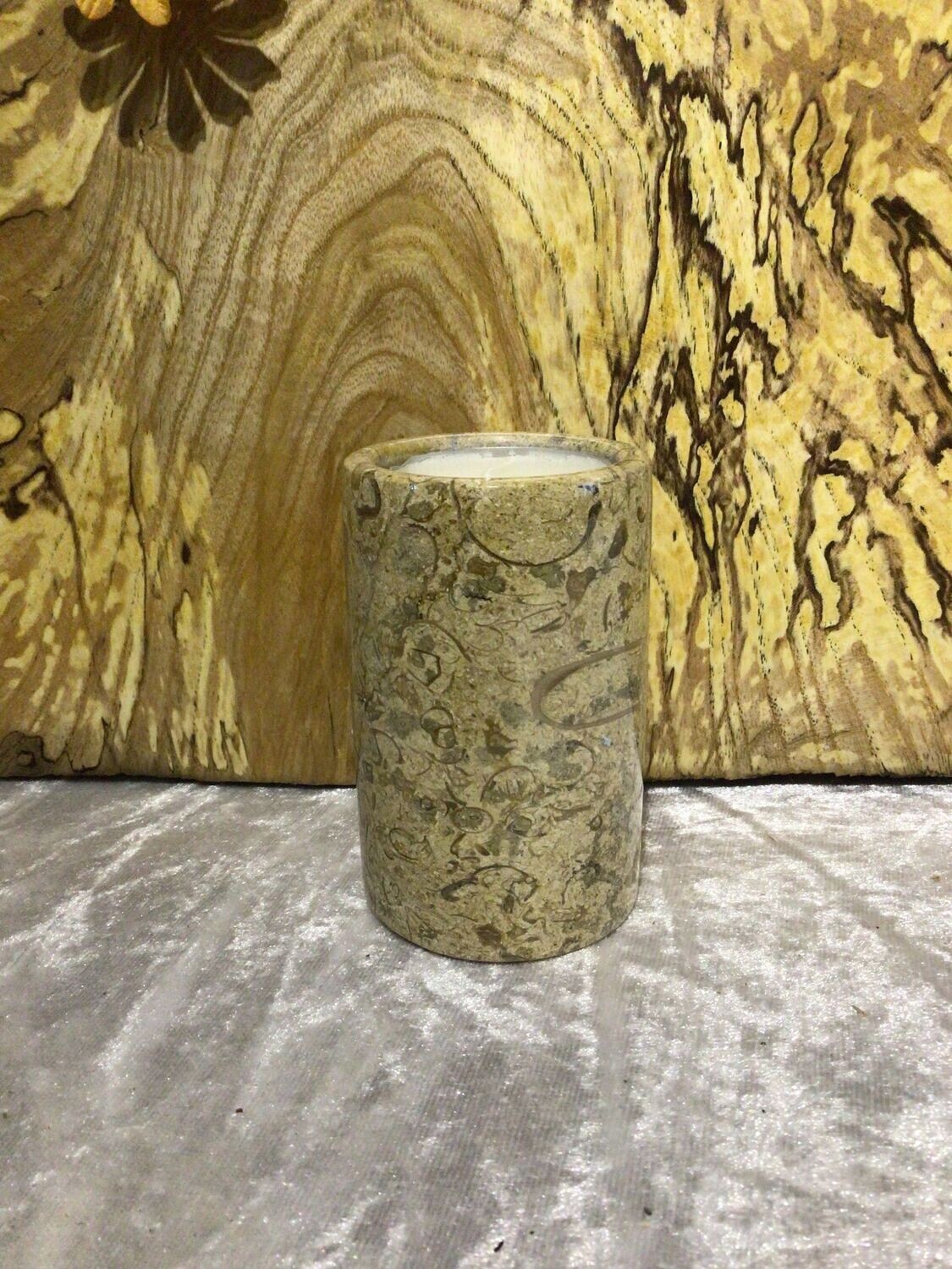 Fossil Stone 3 Inch Cylinder Tealight Holder