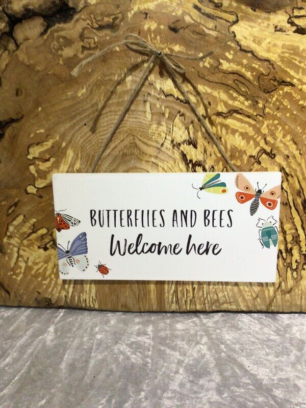 Butterflies and Bees Wall Hanging Sign