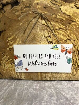 Butterflies and Bees Wall Hanging Sign