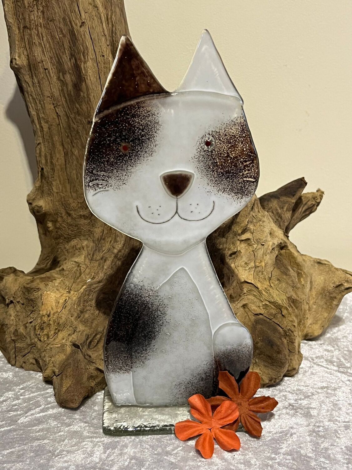 Handcrafted Black & White Cat