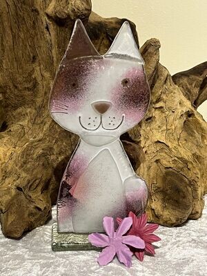 Handcrafted Pink and White Cat