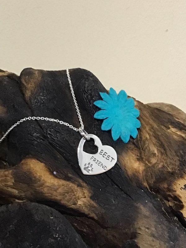 Best Friends Paw Silver Necklace