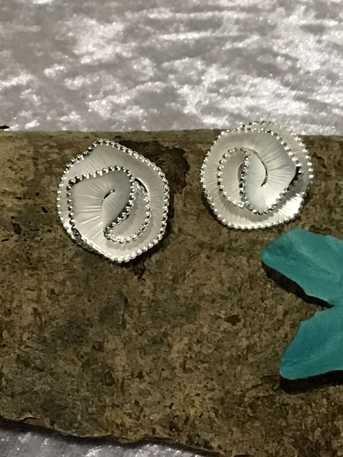 Silver Tone Rose Clip Earrings