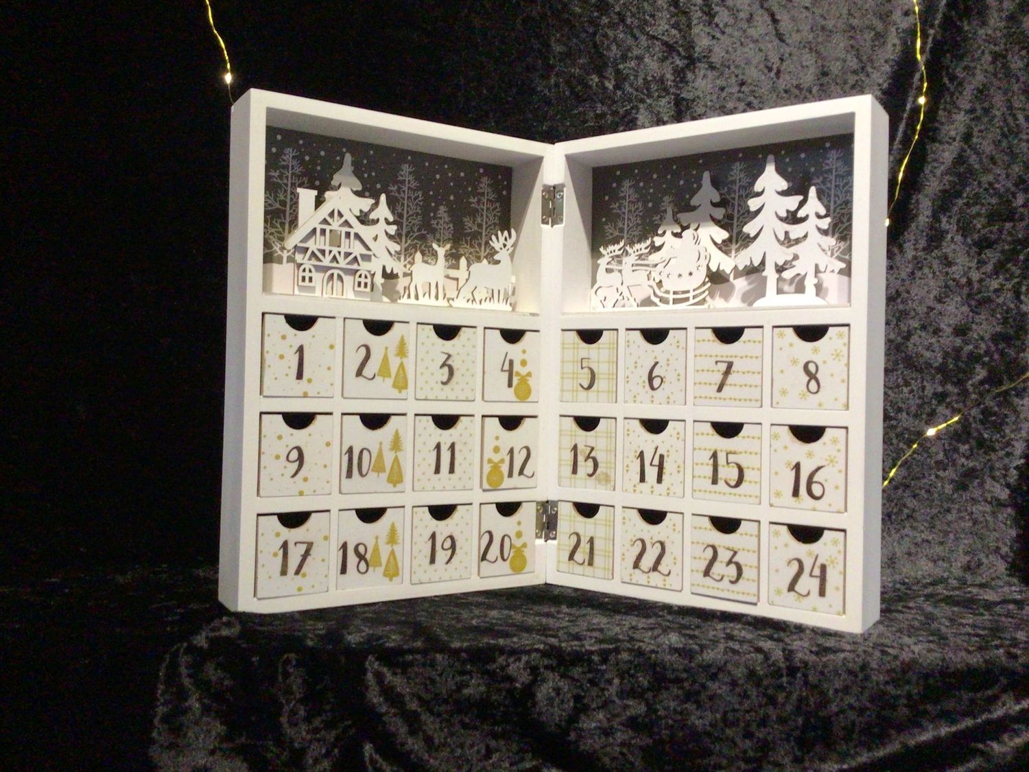Wooden Christmas Advent Calendar Book