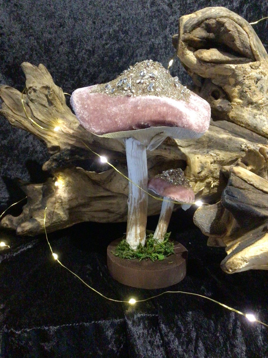 Pink Velvet Topped Mushrooms