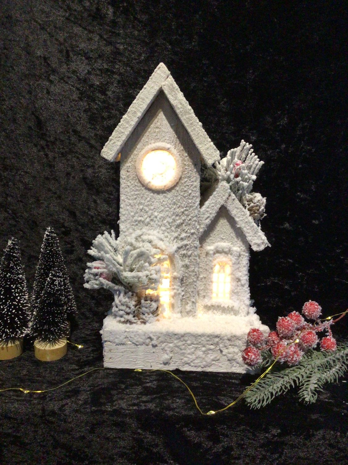 White LED Illuminated Christmas House