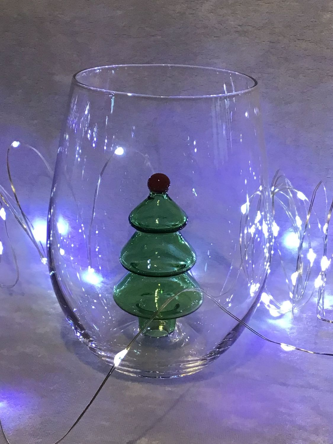 Glass Tumbler with Christmas Tree