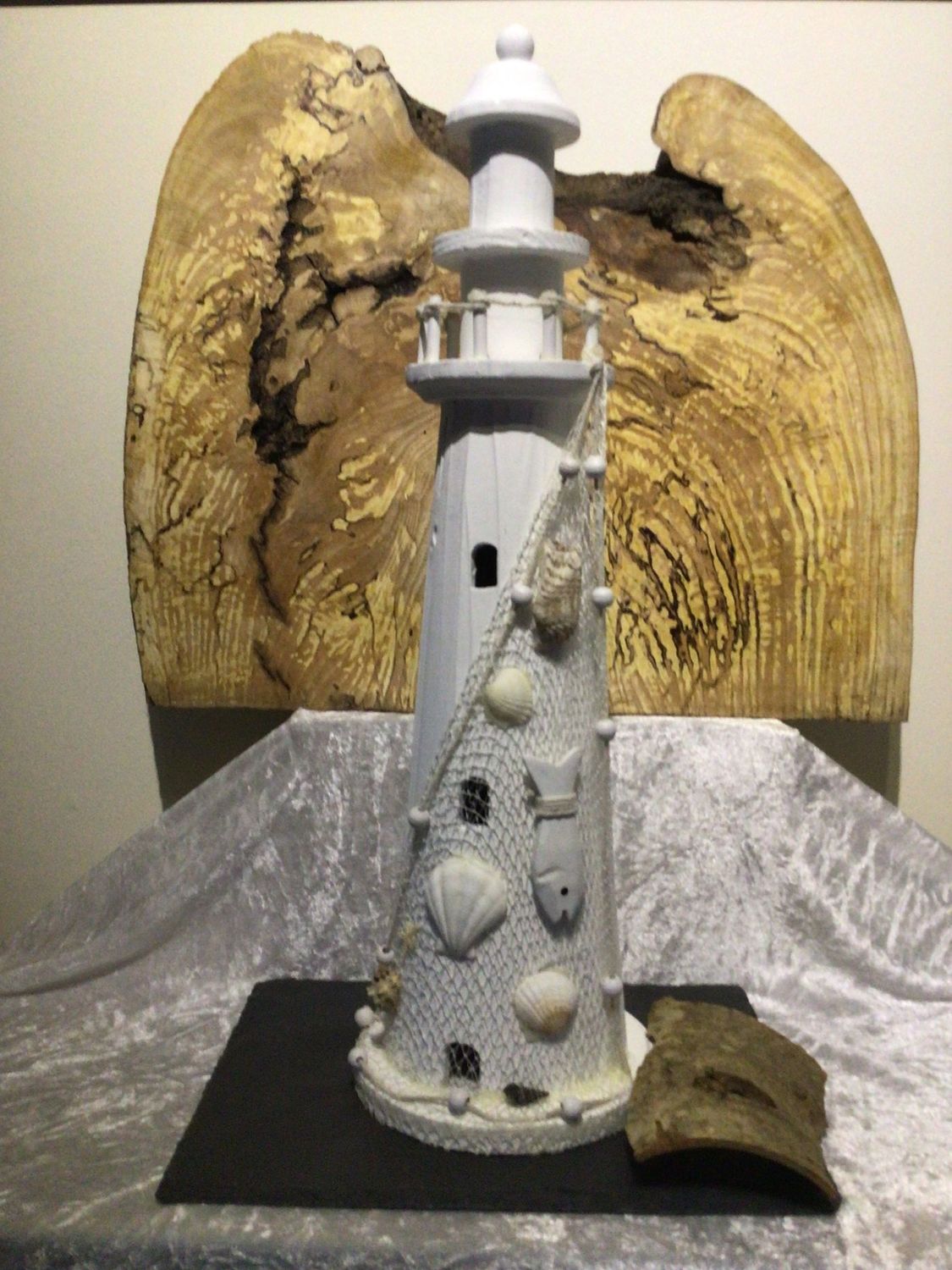 Large White Wooden Lighthouse