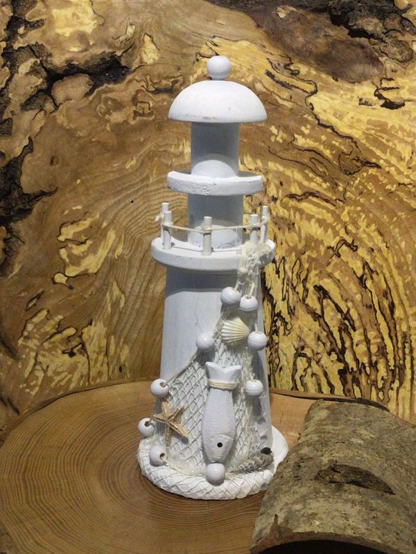 Small White Wooden Lighthouse