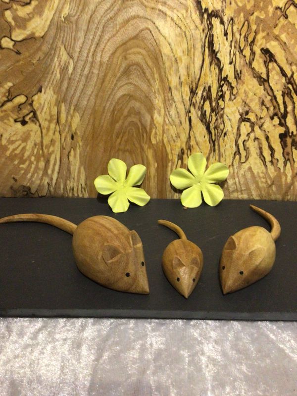 Set of 3 Light Brown Mice