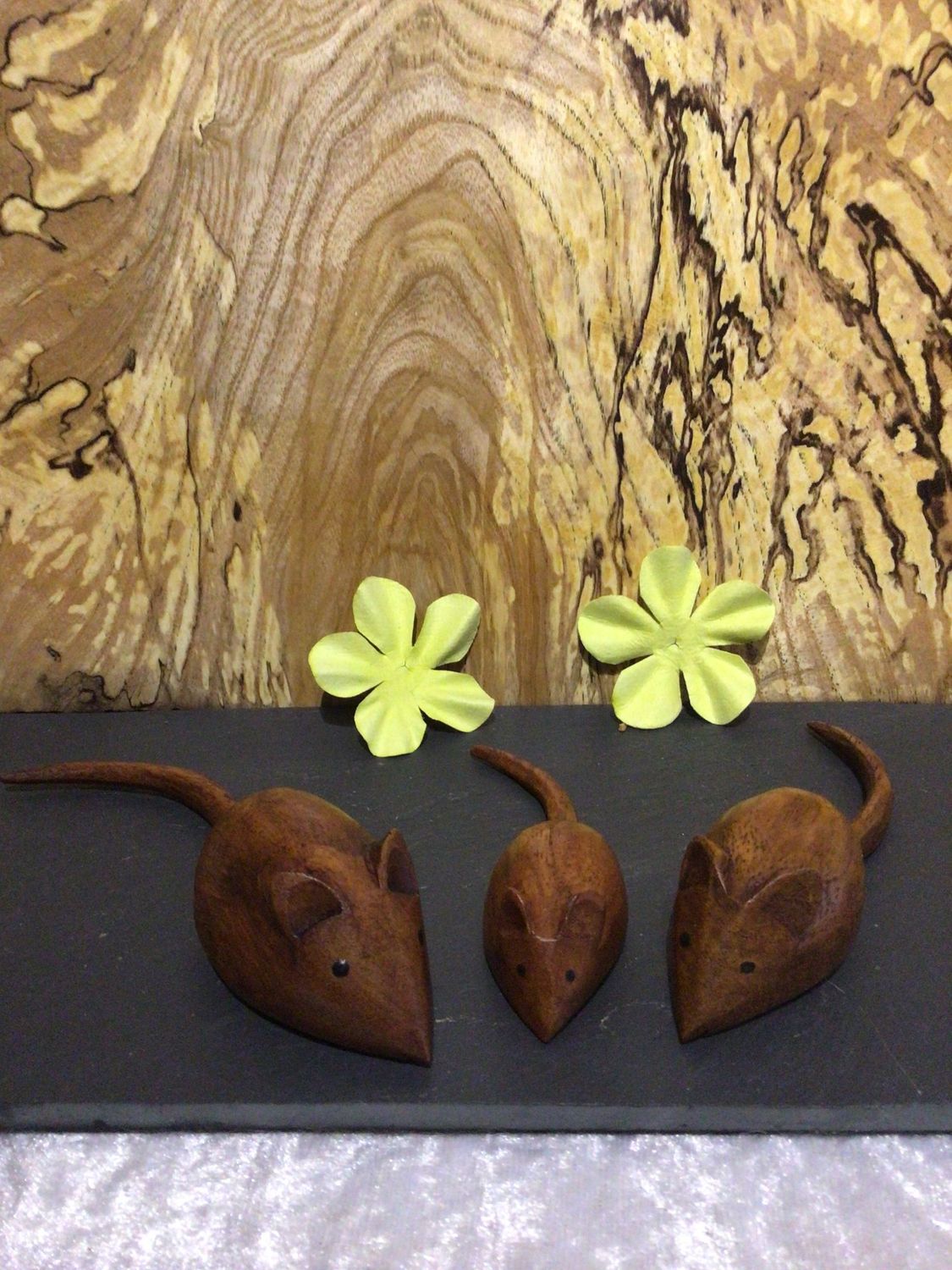 Set of 3 Dark Brown Mice