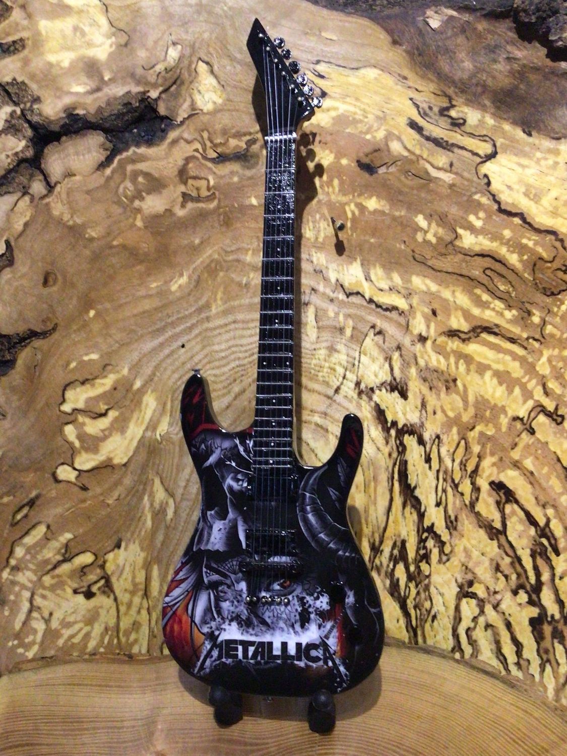 Metallica Wooden 25cm Miniature Guitar