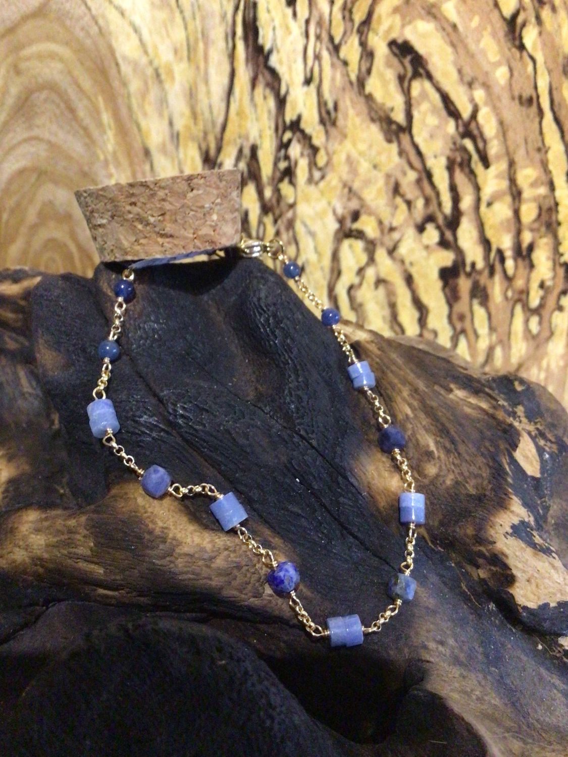 Lapis and Blue Agate Bracelet