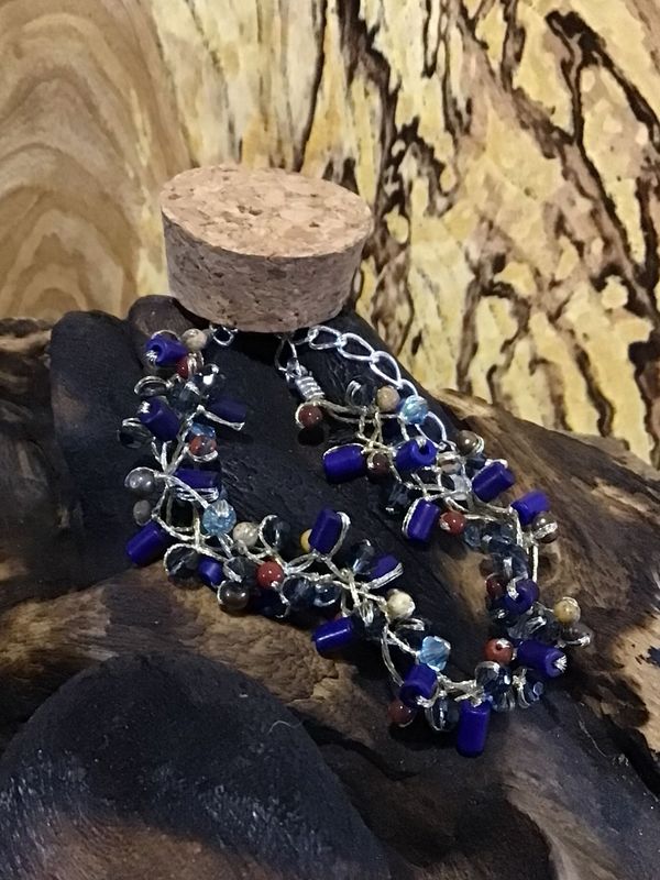 Lapis, Jasper and Pearl Bracelet