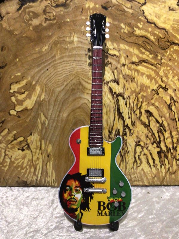 Bob Marley Wooden 25cm Miniature Guitar