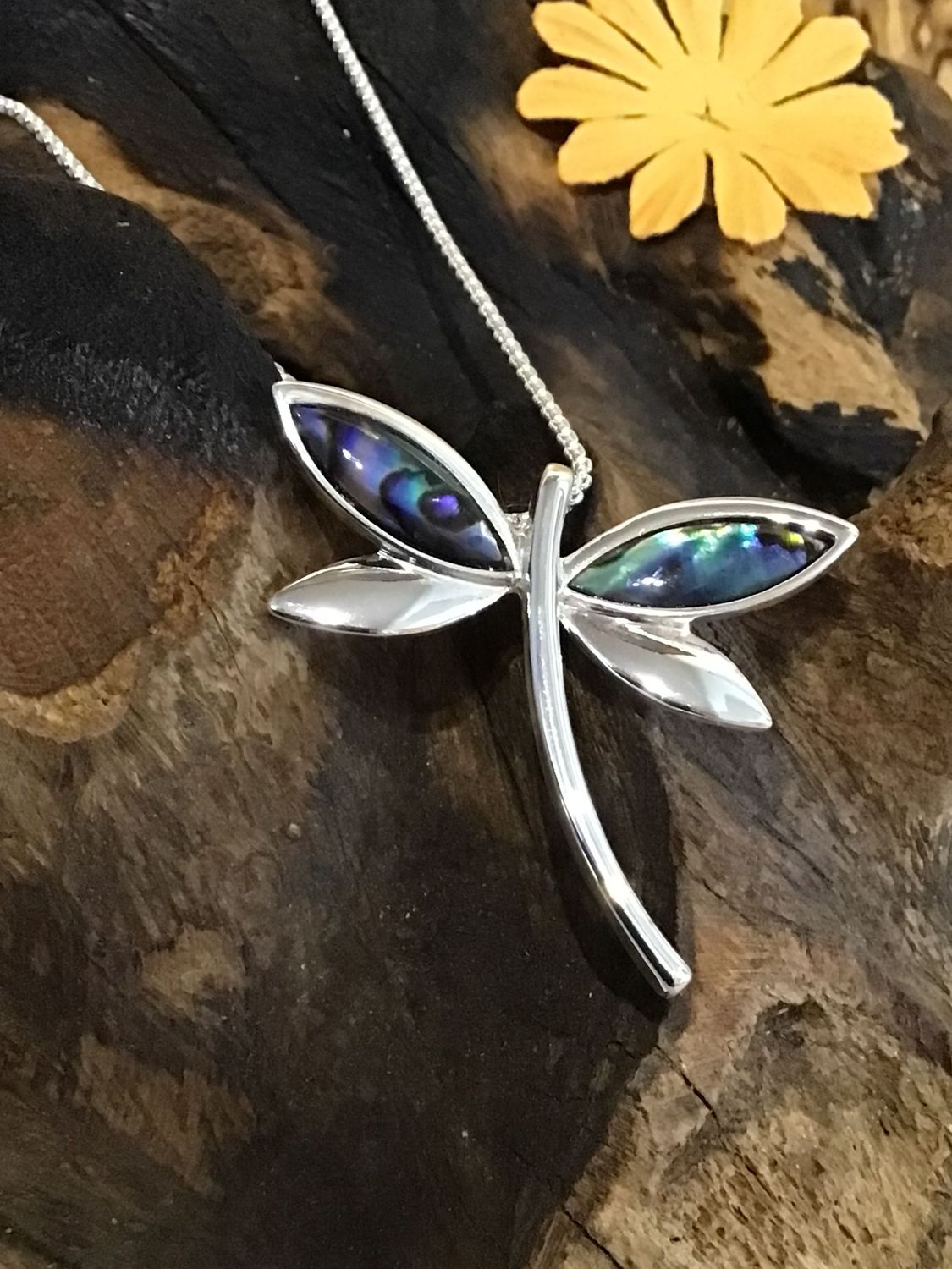 Silver Tone Dragonfly Necklace