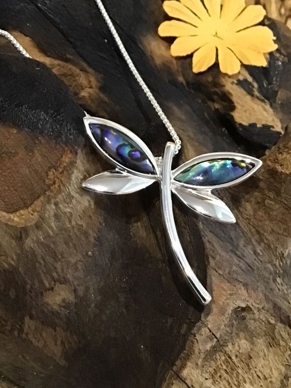 Silver Tone Dragonfly Necklace
