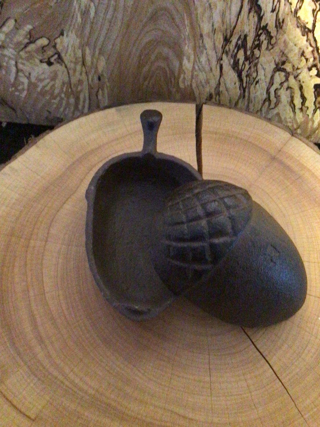 Cast Iron Acorn Trinket Box
