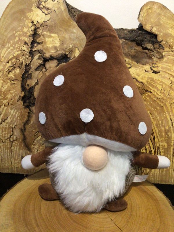 Dark Brown Forest Mushroom Gonk Doorstop