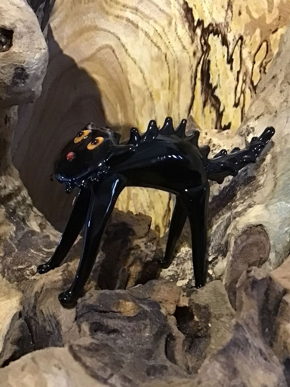 Glass Black Cat