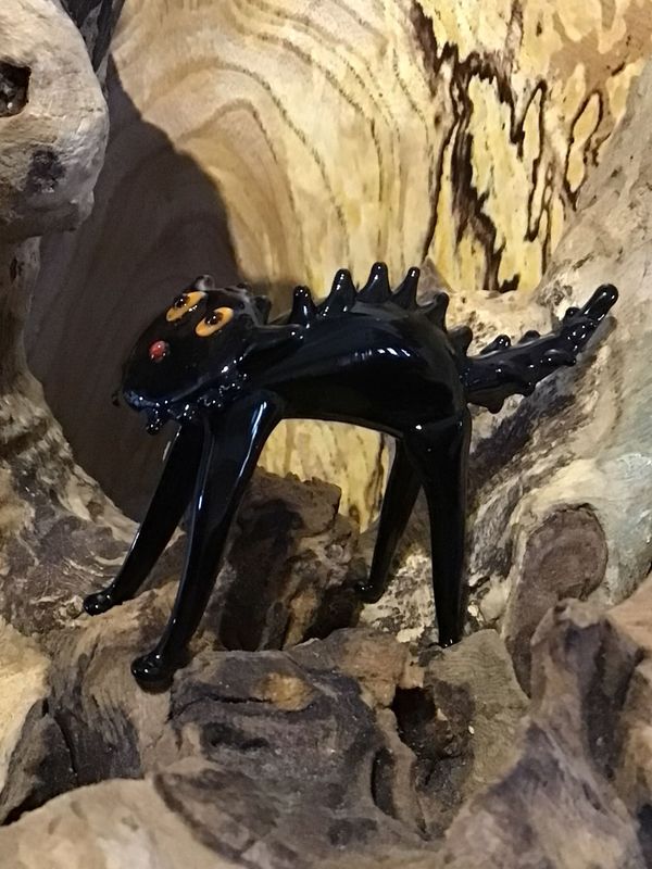 Glass Black Cat