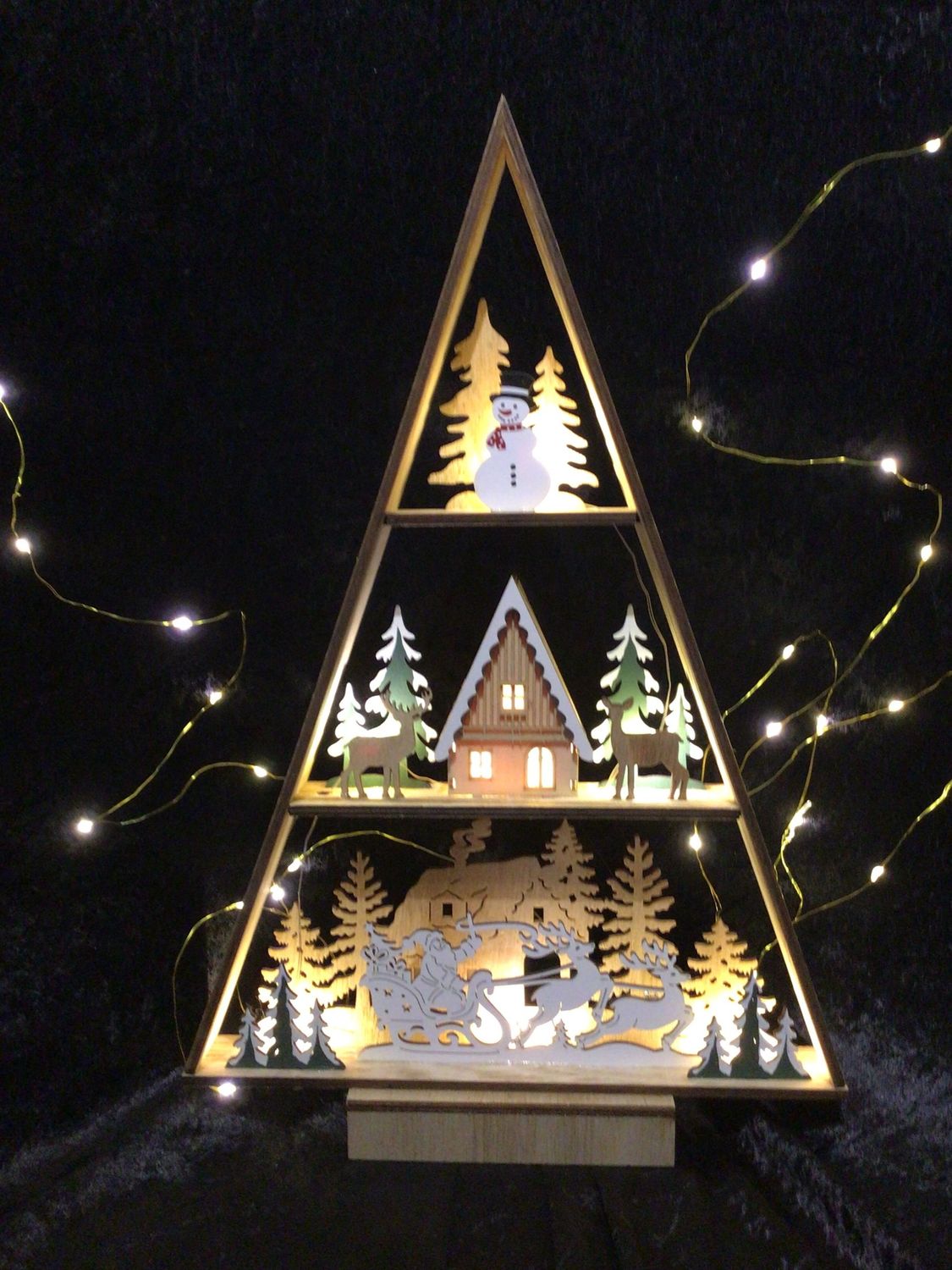 Wooden Light-up Festive Woodland Scene