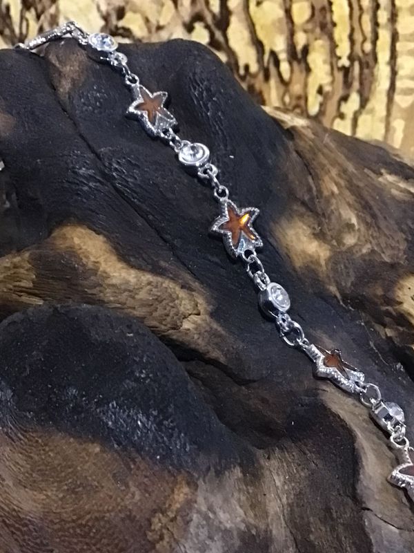 Paua Shell Amber Star Bracelet