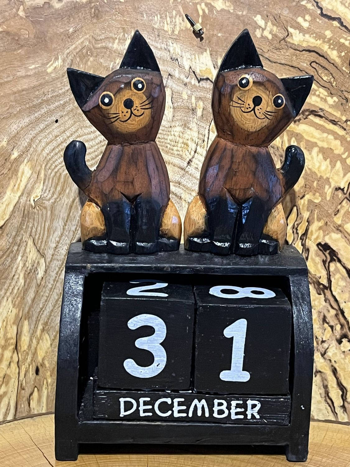 Dark Brown Double Cat with Tail Calendar Dark Brown Double Cat with Tail Calendar