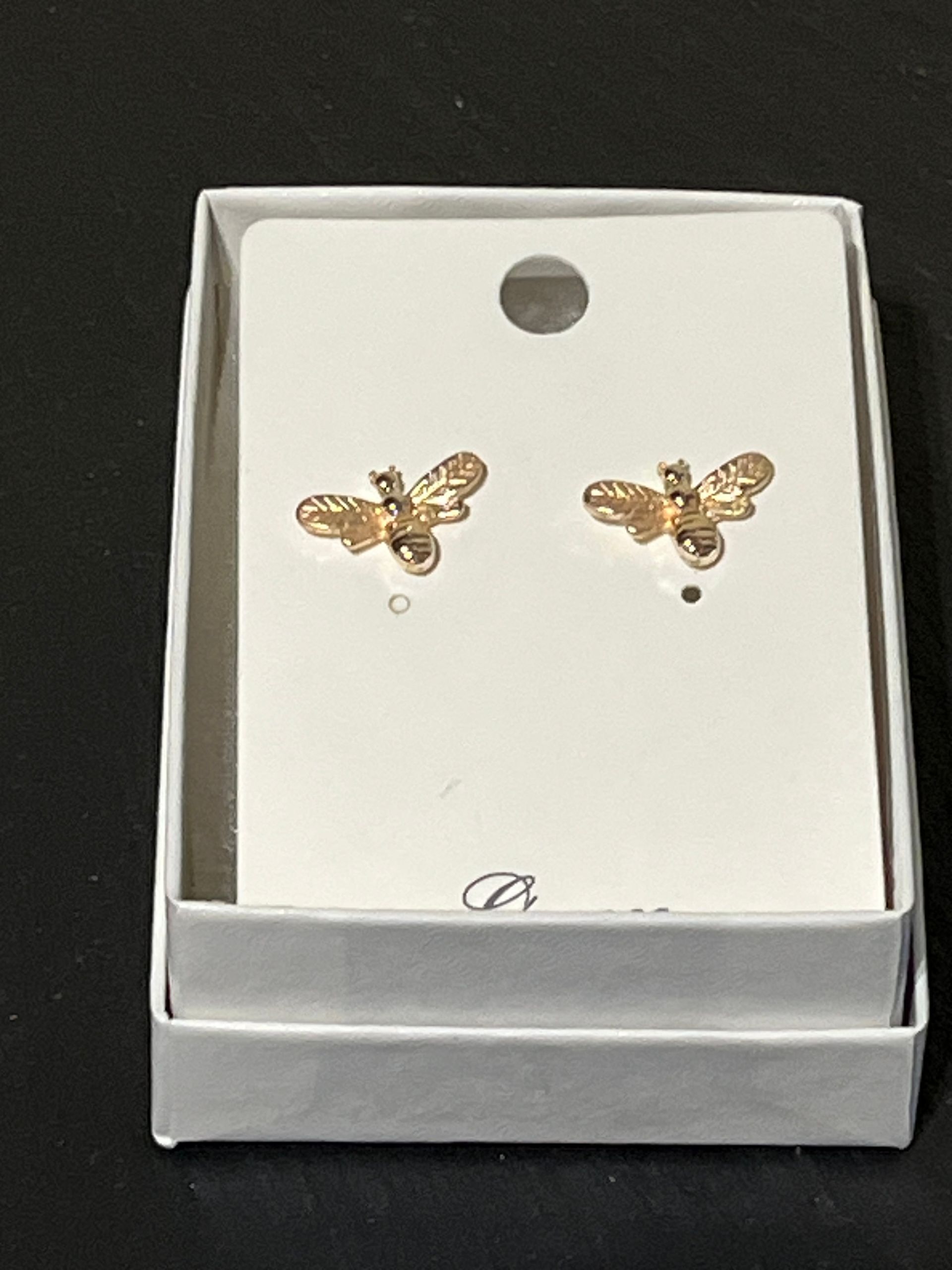 Rose Tone Bee Earrings