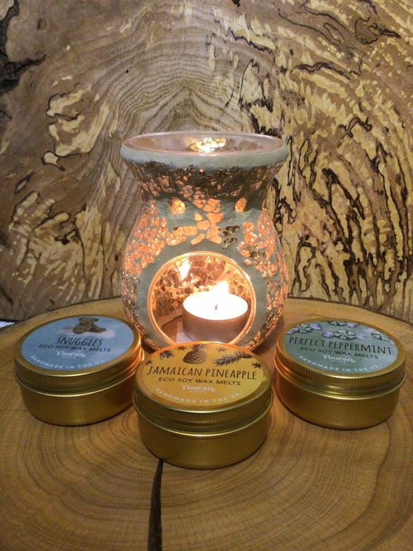 Gold Crackle Glass Wax Melter