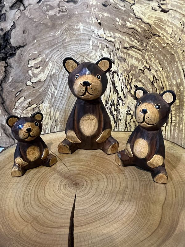 Set of 3 Brown & White Bears