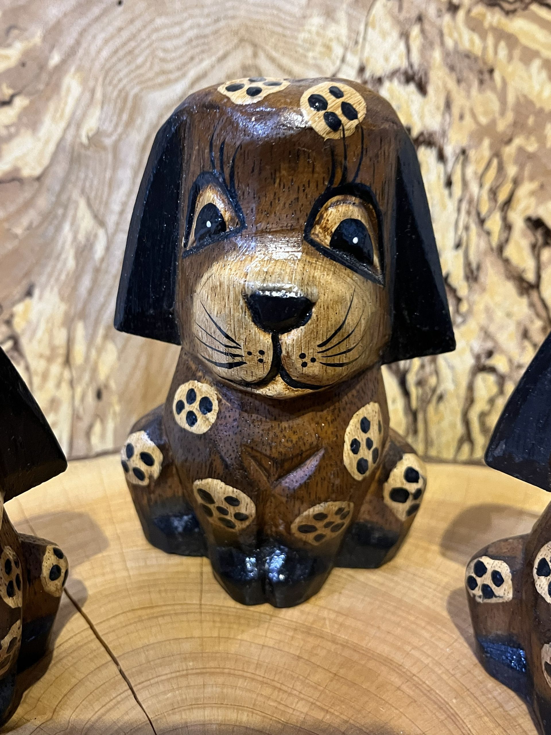 Set of 3 Brown & White Spotty Dogs