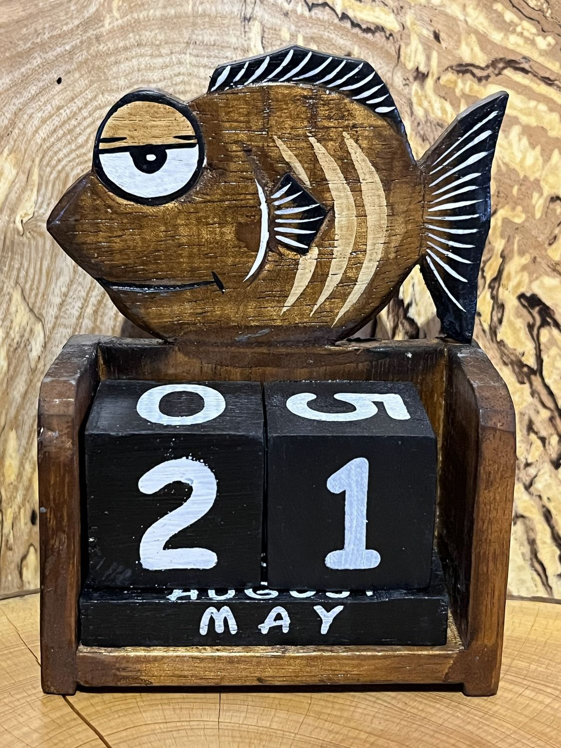 Dark Brown Fish Perpetual Calendar