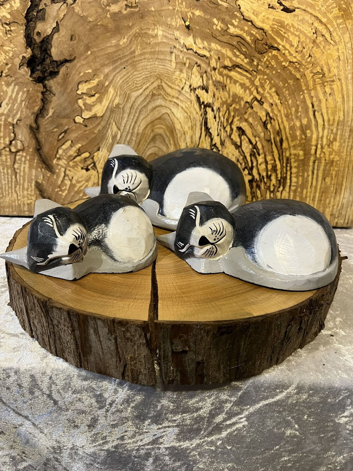 Set of 3 Sleeping Cats