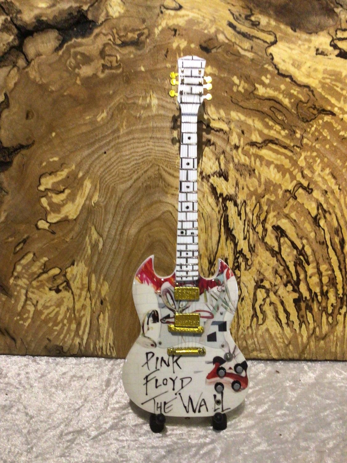 Pink Floyd The Wall Wooden 25cm Miniature Guitar