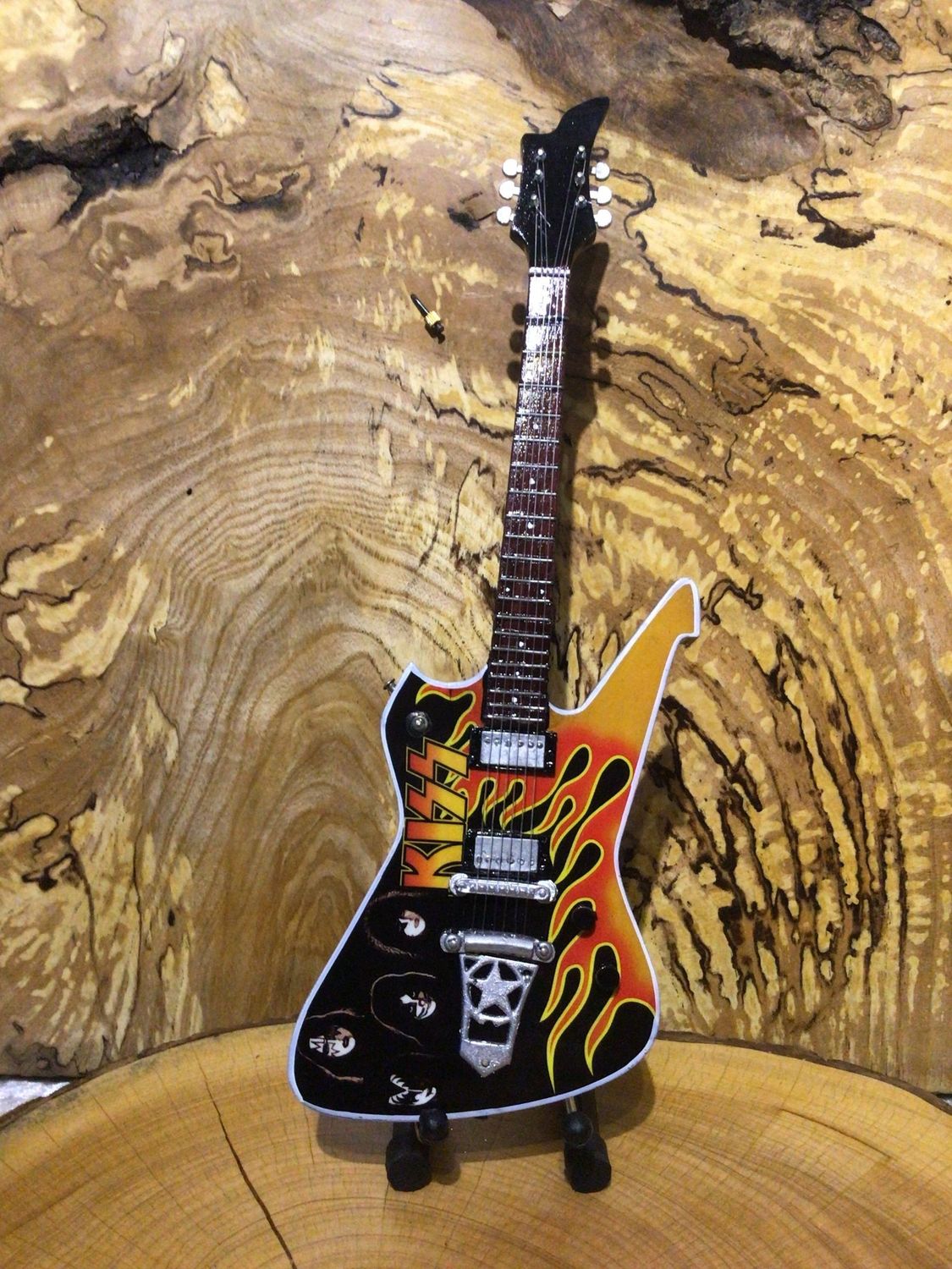 Kiss Wooden Miniature Guitar