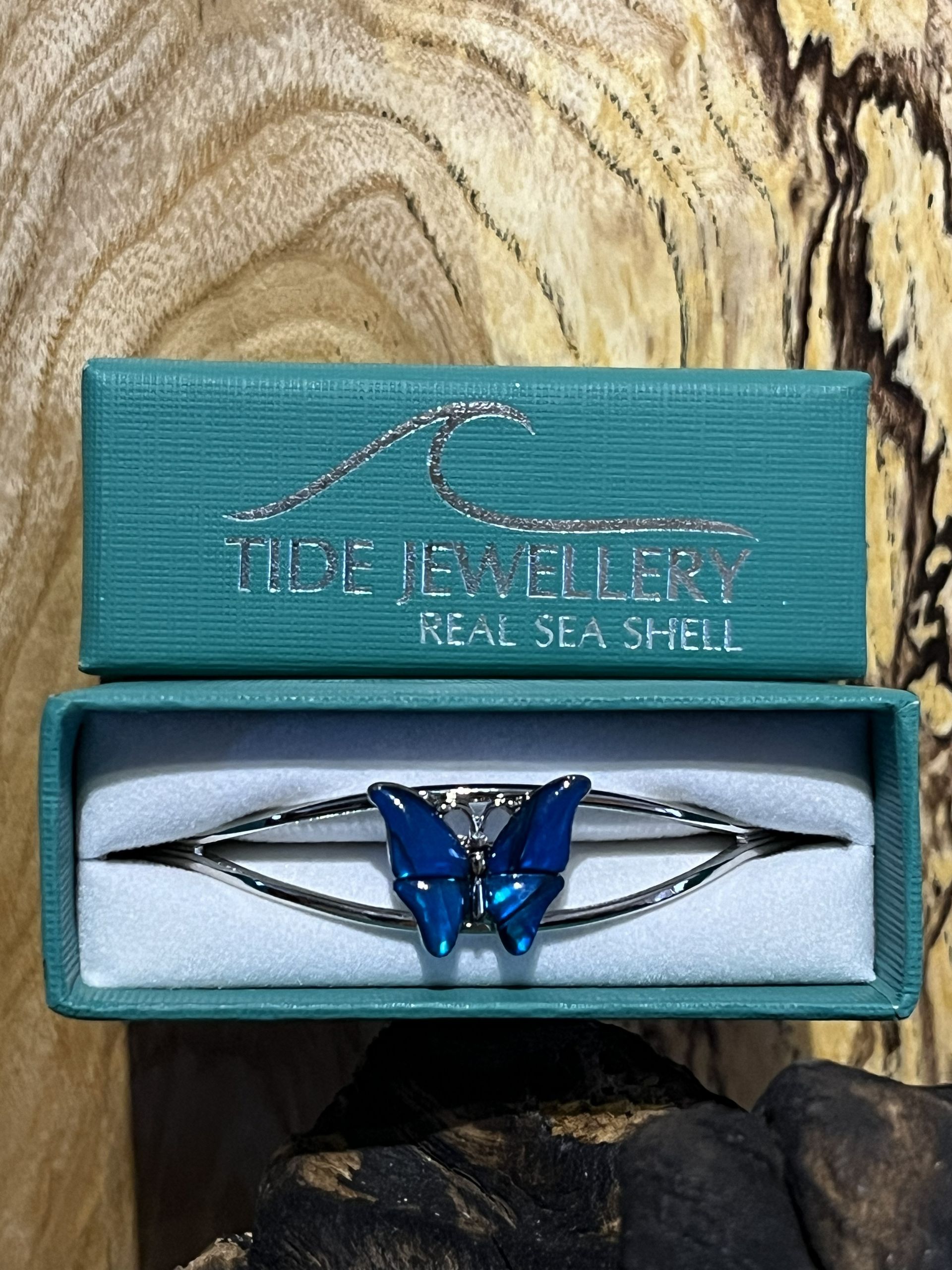 Blue Paua Shell Butterfly Bangle