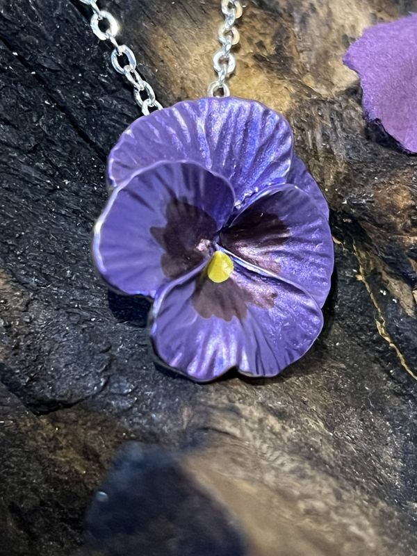 Purple Pansy Necklace