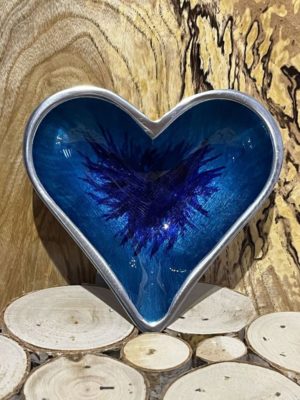 Turquoise Detailed Heart Dish