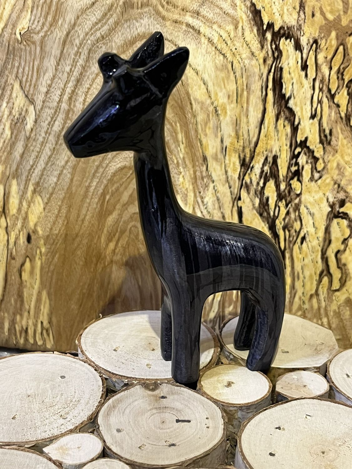 Brushed Black Giraffe 12cm