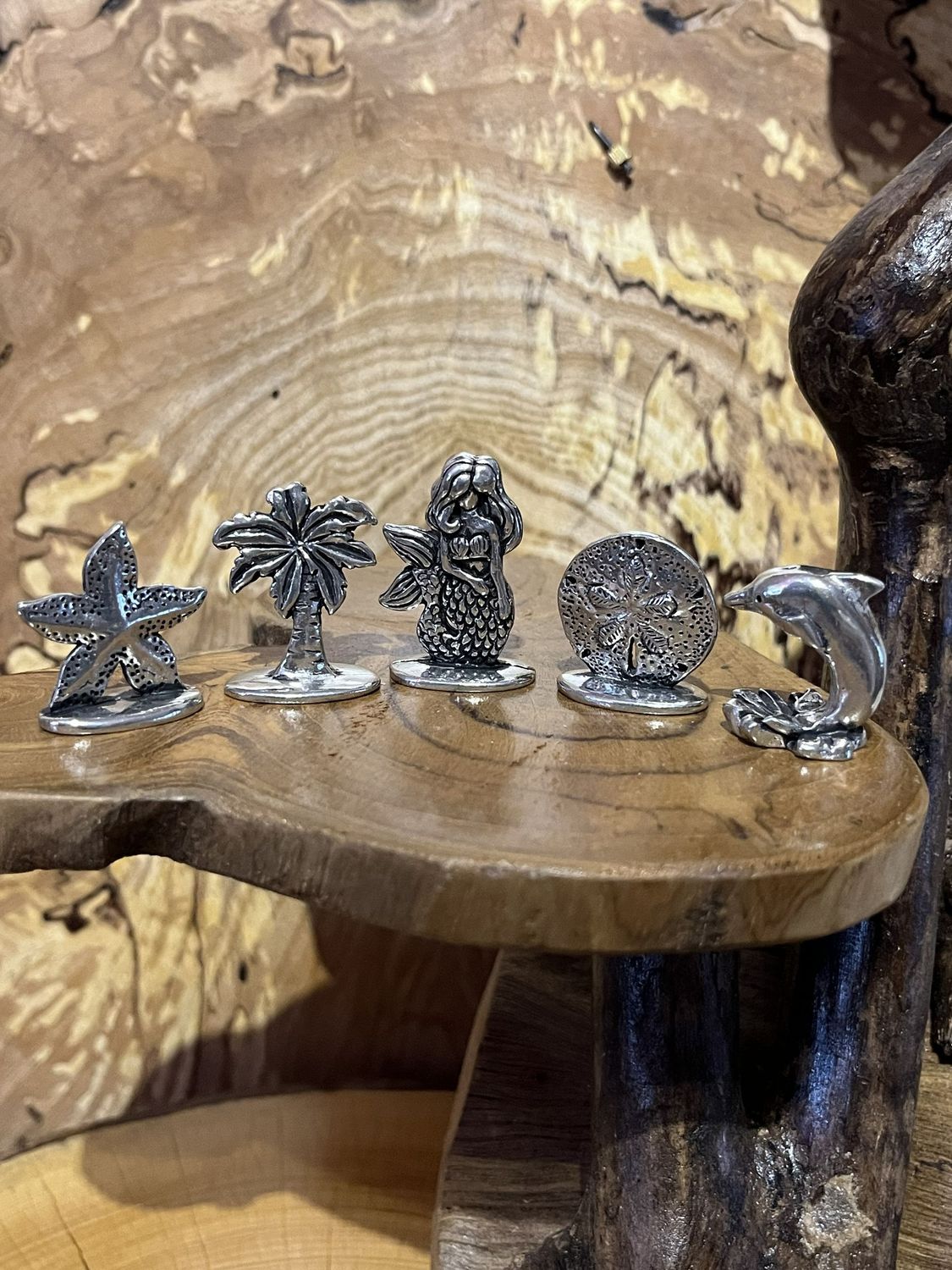 5 Piece Pewter Miniature Beach Set with Pouch