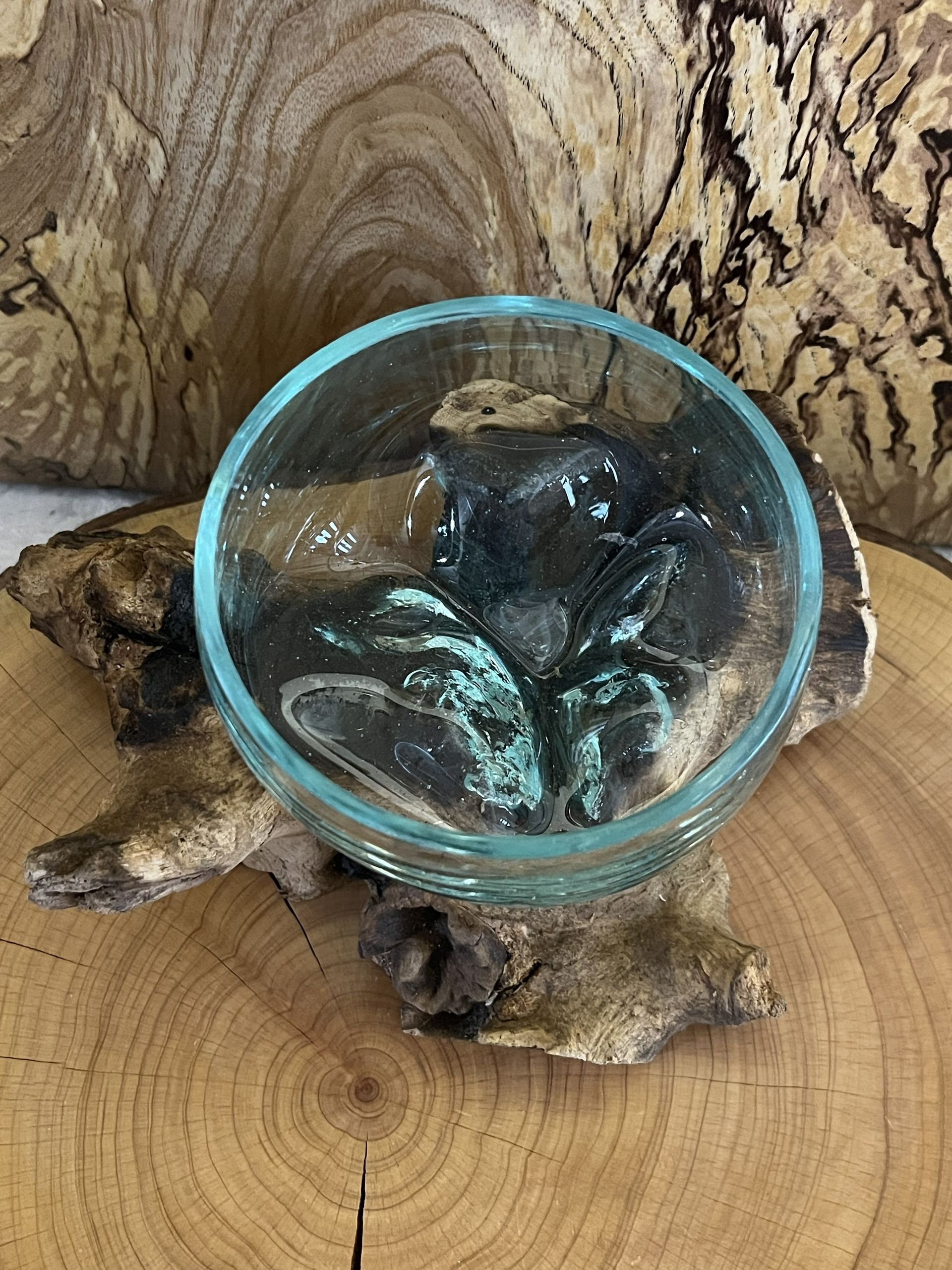Teak Root Small Glass Candy Bowl