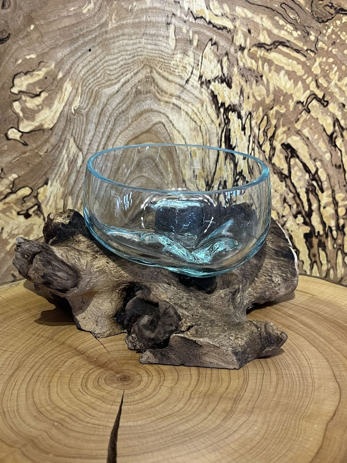 Teak Root Small Glass Candy Bowl Teak Root Small Glass Candy Bowl