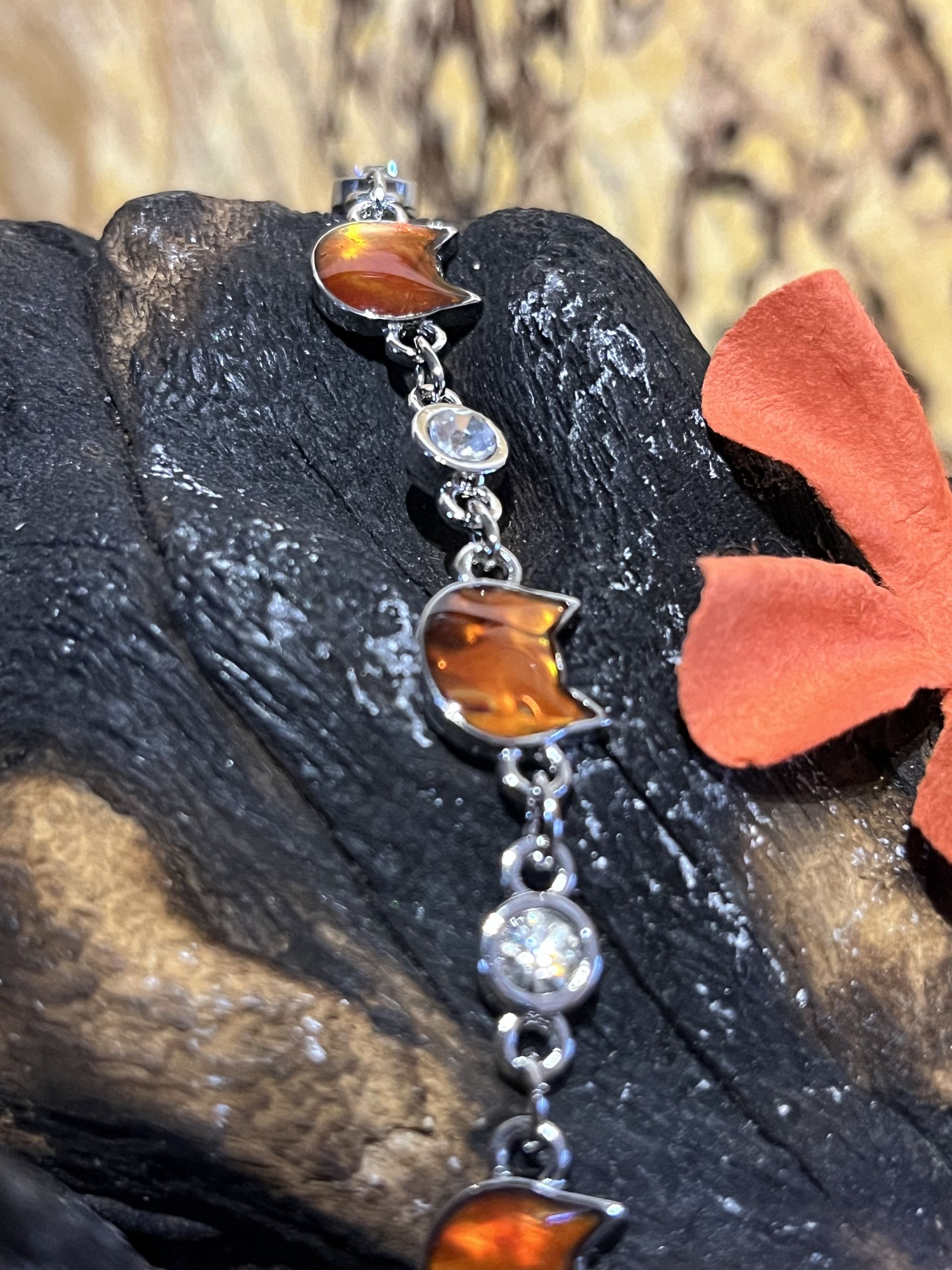 Amber Cat Face Bracelet