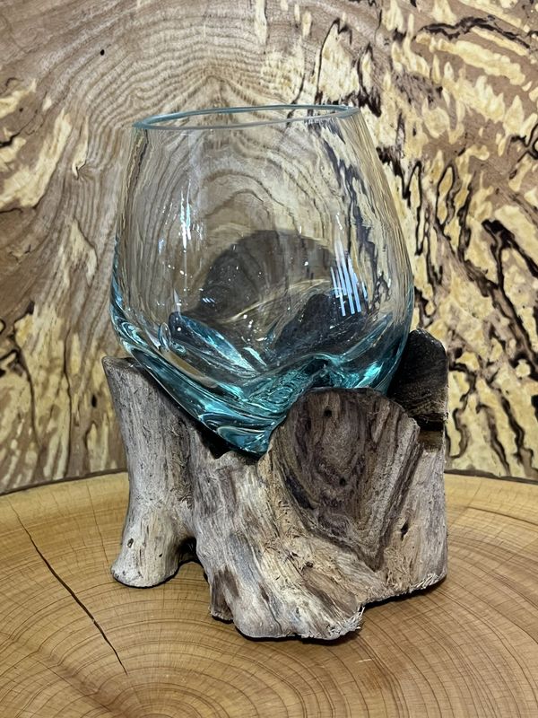 Teak Root Glass Bowl